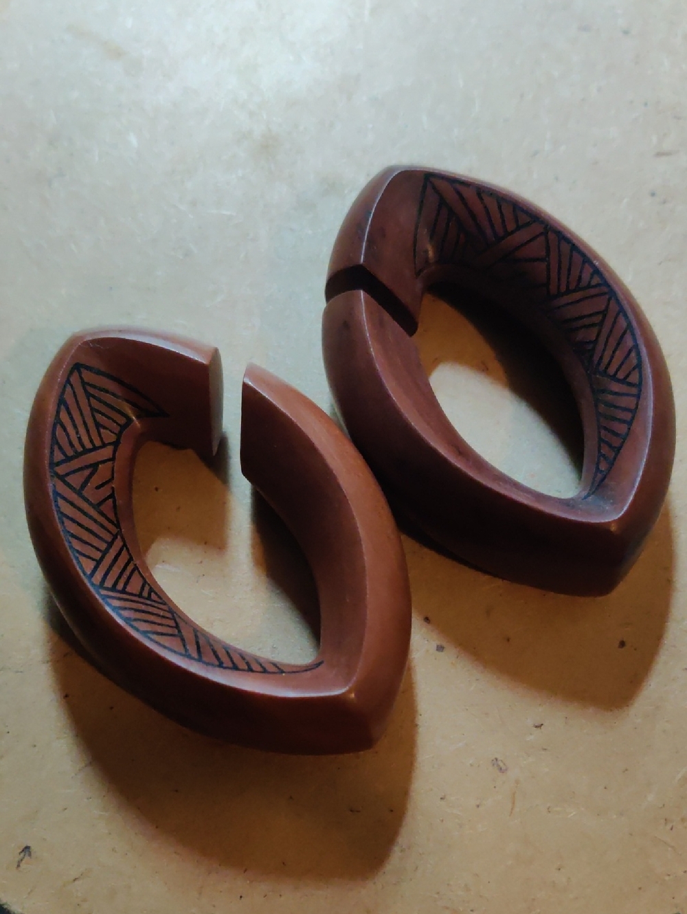 20mm Brown Wooden Earrings for Stretches Ears